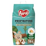 Aimé - Lettiera animali di piccola taglia, lettiera coniglio, lettiera criceto e altri - PROP'Nature 10 L - Lettiera in pellet biodegradabile e super assorbente (l'imballaggio può variare)