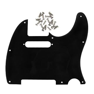 IKN 8 trous 1 pli noir Tele Pickguard plaque de protection de trou de cou à bobine unique avec vis de montage pour… - Les Beatles, Paul McCartney, John Lennon, RIngo Starr, George Harrison