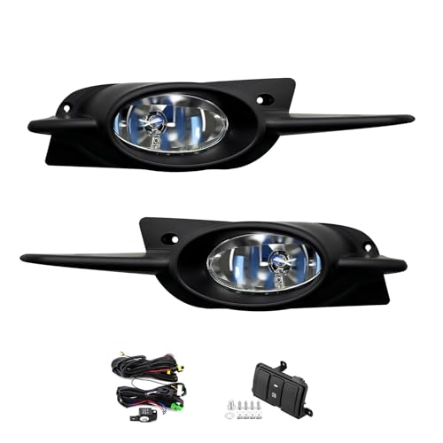 Fog Lights Replacement for 2009 2010 2011 Honda Civic 2dr Front Bumper Driving Fog Lamps Halogen Bulbs with Switch and Wiring Kit Clear Lens 1 pair of Fog Lamps by Boxlight - Used condition - US$36.66