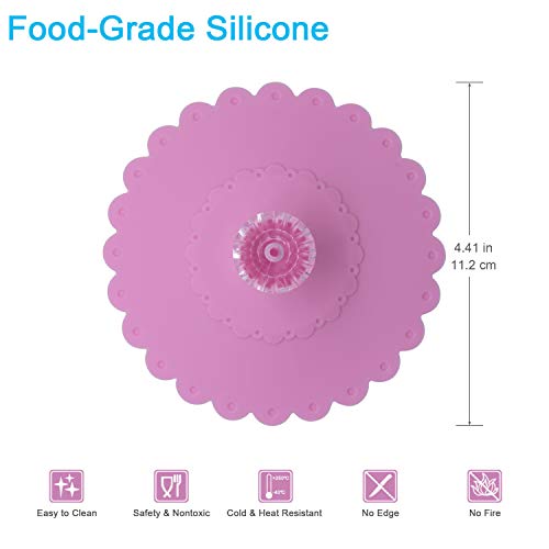 QA 8 PCS Silicone Cup Lids Createive Diamond Flexible Mug Cover Reusable Tea Coffee Cup Cover Anti Dust Airtight Seal Silicone Drink Hot Cup Lid Dust-Proof Bowl Lids Mark Cap