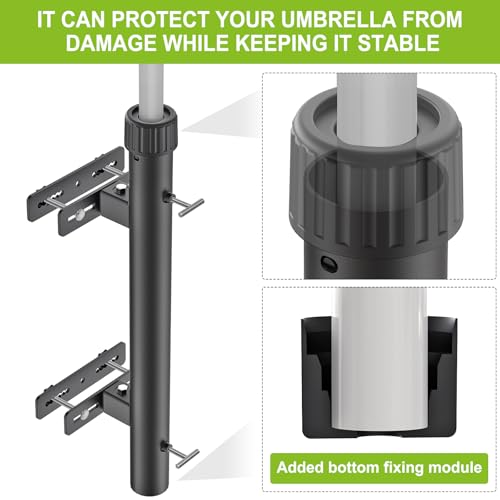 Dolibest Heavy Duty Patio Umbrella Holder, Space Saver Umbrella Holder, Adjustable Umbrella Deck Mount for Railing, Full Welded Construction-Sturdy and Easy to Install for Patio, Deck, Poolsid by Dolibest - Image 3