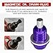 Hirificing M14×1.5 Car Magnetic Oil Drain Plug Removal Tool, Aluminum Alloy Oil Pan Sump Drain Nut Bolt Screw Repair Kit for Most Ford, GM, Hyundai, KIA and Accord, Civic, Pilot, Odyssey (Purple)