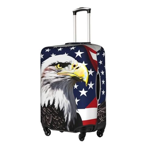 Bald Eagle Flag Tsa Approved Luggage Cover For 18-32 Inch Suitcases Scratch-Resistant Stretch Luggage Cover2