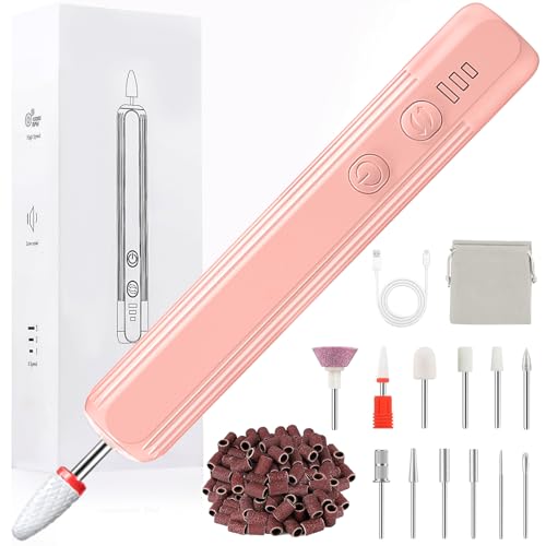 PQETBV Torno para Uñas Profesional, 12 en 1 Drill para Uñas, 18000 RPM Taladro de Uñas Eléctrico, Velocidad Ajustable Set de Lima Uñas Electrica y Pedicura para Principiantes