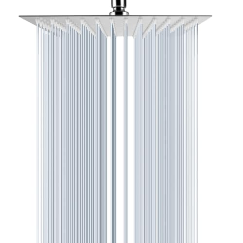 ILIKEPOW Duschkopf Regendusche, 10 Zoll Fester Regenduschkopf aus Edelstahl, Quadratisch Kopfbrause (25x25cm), Selbstreinigend Duschkopf mit Anti-Kalk-Düsen, Hochdruck und Wassersparend, Chrom