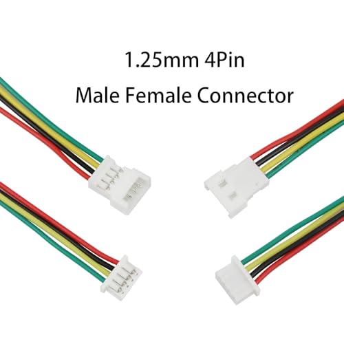 40 piezas cable conector JST 1.25mm 4 pines 100mm miniatura 5