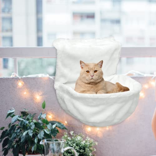 SSDHUA Cama macia para pendurar para gatos com moldura de ferro resistente e durável, quente e confo