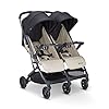Joovy Kooper X2 Double Stroller, Lightweight Travel Stroller, Compact Fold with Tray, Sand