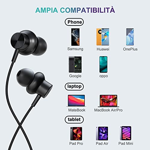 Cuffie USB C per Samsung Galaxy S23 S22 Ultra S21