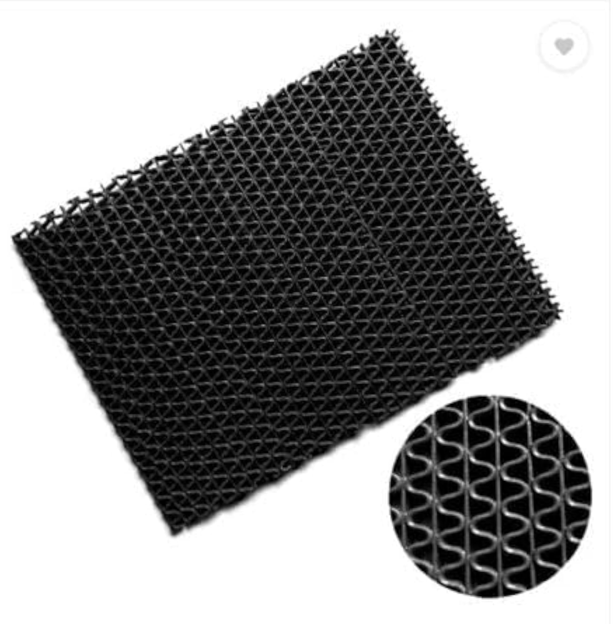 Anti Skid Mud Dirt Trapper Waterproof PVC Rubber Bath Mat, Black