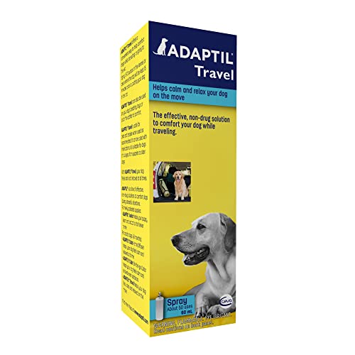 Adaptil Spray 60 Ml – Calms & Comforts Dogs During Travel, Veterinary Visits And Stressful Events - The Original D.a.p. Dog Appeasing Pheromone Spray, 60Ml - Packaging May Vary #TOP1