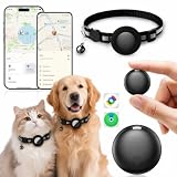 Localizador GPS Perros & Gatos, Collar GPS Compatible con iOS y Android Perros, GPS Perros Sin Suscripción, Collar Ajustable IP67 Impermeable, Para Gatos, Perros u Otros Rastreador de mascotas (negro)