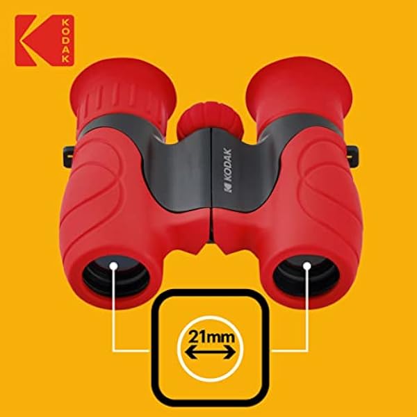 Детский бинокль KODAK BCS100 - Компактный бинокль для детей мягкая резина 8-кратное увеличение - красный