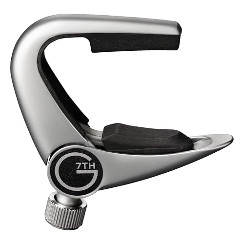G7th Newport Guitar Capo - String Partial Silver, 30mm - Lightweight & Low Profile - Easy Flip Lever with Fine-Tune Adjustment - Unlock Open Tunings, Perfect for 3 String Acoustic and Electric Guitars