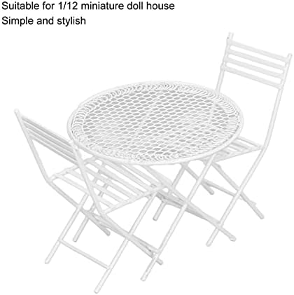 White Miniature Patio Bistro Furniture Dollhouse Garden Table — 사진 3