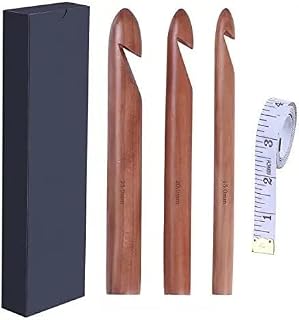 Wooden Crochet Hooks Set 15/20/25mm, 3pcs Bamboo Handcrafted Knitting Needles, Giant Yarn Hook, Knitting Gift for Her, Thick Wooden Hand Carved Crochet Hooks