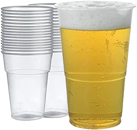 Plastic Pint Glasses 660 ML - Full Pint - (Pack of 50) - Perfect Disposable Plastic Glasses for Pint - Best Beer Cups for Any Events