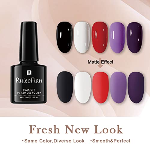3Pcs 10Ml Gel Nail Polish Base &Top Coat Set, No Wipe Top Coat Matte Top Coat And Base, High Shine, Matte, Plumping, Quick Dry Finishes Nail Polish Top Coats Nail Starter Kit Long Lasting For 28 Days, Uv/Led Lamp Required #TOP1
