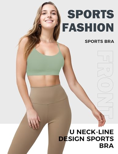 Image of Buauty Sports Bras for Women, Y Back Low Back Low Impact Light Support Bra with Removable Pads for Workout Yoga Pilates Gym