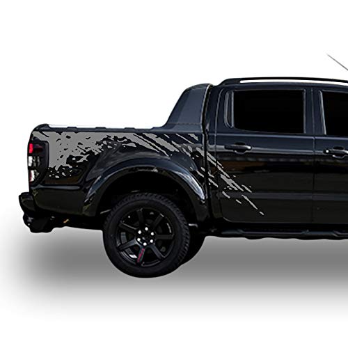 Decal Sticker Vinyl Bed Splash Mud Kit Compatible with Ford Ranger T6 2011- Present (Gray)