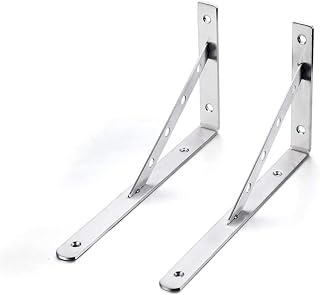 Shelf Bracket Countertop Support Bracket 2Pcs Shelf Brackets Wall Mounted Shelf Support Corner Brace Right Angle Bracket Floating Shelves for Bathroom Kitchen Balcony (Size : 10inch(25cm))