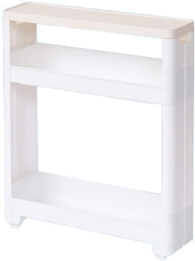 狭い収納トロリー 車輪付きスリム収納カートモバイル棚ユニットトッププレートデザイン狭いスペース用のスリムスライドアウトパントリー収納ラック Size 3 Tier キッチンラック サイズ 5 Tier