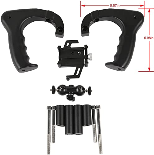 Voodonala for Jeep JK Front Metal Grab Handles & Phone Holder Mount for Jeep Wrangler 2007-2018 JK JKU 2 & 4 Door by Voodonala - Image 6