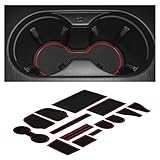 CupHolderHero Compatible with Audi A4 & S4 Accessories 2017-2023 & Audi A5, S5, & RS5 2018-2023 Custom Interior Non-Slip Anti Dust Cup Holder Inserts, Console Liner Mats, 18pc Set (Sedan) (Red Trim)
