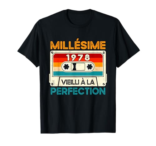 T-shirt Vintage Anniversaire 78 Ans - 1947 - Coton Gildan - Taille Homme - Neuf Sur Commande