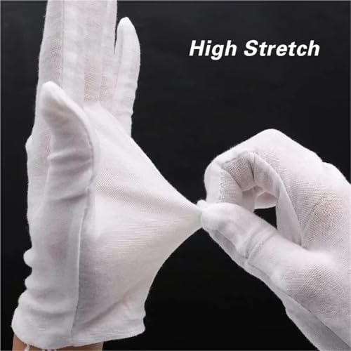 Guantes blancos de algodón suave para manos secas en pack de 30 pares de alta comodidad 4