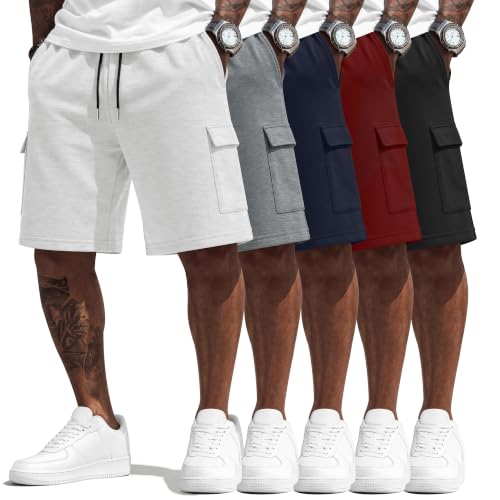 Neer 5 Pack Men's Cargo Sweat Shorts with 4 Pockets