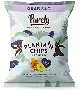 Purely Plantain Chips - Sea Salt - 75g x 3 Pack - Low Calorie Plantain Crisps - Vegan, Gluten Free, Nutritious & All Natural - Healthy Alternative Snack Multipack