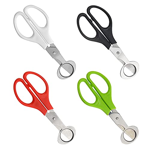 XINMEIWEN 4Pack Stainless Steel Quail Egg Cutter - Scissors, Pigeon Egg Cutter Tool, Opener, Cracker for Home Kitchen (Four Colors)