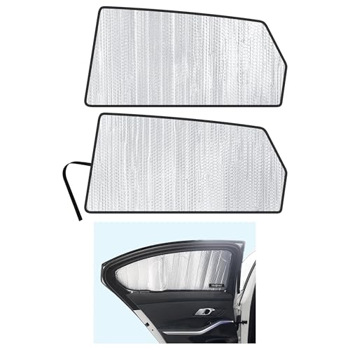 Side Window Rear Seat Sunshade Custom Fit for 2019 2020 2021 2022 2023 2024 2025 BMW 3-Series 3 Series Sedan, 330i Luxury, Sport Line, M Sport, M340i, UV Reflector Sun Protection (Set of 2)