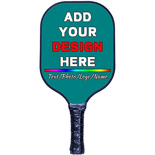 UNJOOES Custom Pickle Ball Paddles Add Your Own Design Here Personalized Graphite Pickle Ball Racquets for Women & Men Teal