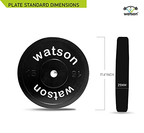 Image of WATSON Dumbbell Plates, 30Kg(15Kgx2) 28mm Bumper Weight Plates With 2 Inch Metal Insert, Strength Training Barbell Weights for Home Gym Workouts