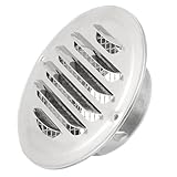 PATIKIL Soffit Vents 3.1 Inch, Stainless Steel Louvered Grille Cover Vent Flat Ducting Air Vent with Screen Mesh for HVAC Home Bathroom Office Ventilation