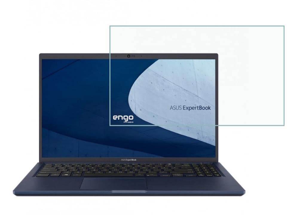 Engo Asus Expertbook B1 15.6 İnç İle Uyumlu Ekran Koruyucu Notebook, 9H Temperli Kırılmaz Esnek Nano Cam, Çizilmeye Ve Darbeye Dayanıklı Laptop Koruma, HD Şeffaf