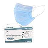 Mooncare Mascarilla Quirúrgica Tipo IIR, [50 Uds/Caja], Mascarillas Desechables De 3 Capas [No Reutilizable], Mascarilla Certificada/Homologada, BFE ≥ 99%, Norma EN14683:2019(Azul)