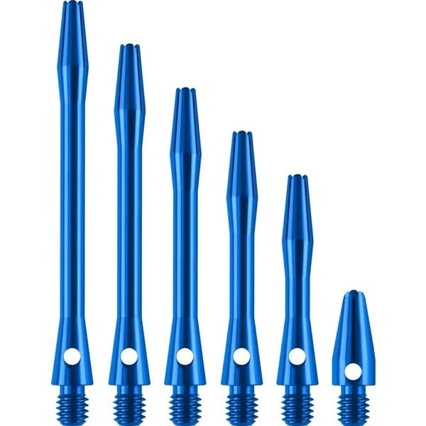 DESIGNA DARTS Personalised Aluminium Shafts | Custom Metal Dart Stems | 1 Set of 3 Stems, Long 53mm, Blue (S0765)