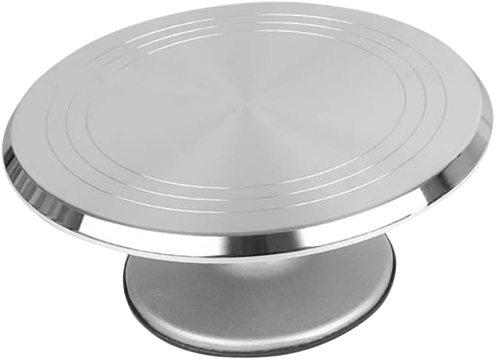 Aluminum Alloy Revolving Cake Stand Non-Slip Rotating Decorating Platform for Cakes and Cupcakes Professional and Home Bakers