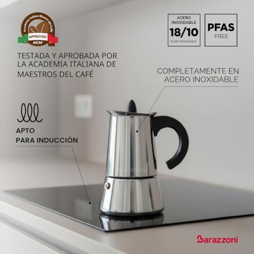 Cafetera de acero inoxidable Barazzoni La Caffettiera para desayunos perfectos en familia 4