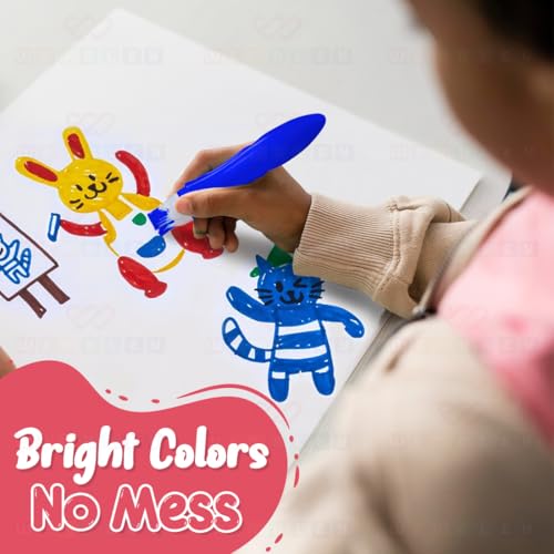 Image of Wembley Squeeze Brush| Attractive 5 Colors Set of Paint Brush| Easy to Use Multicolor Paint Brush Set for Creative Kids| 3 Classic Colors and 2 Metallic Colors Art Set