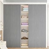 YSZ - Armadio pieghevole con binario antipolvere, pannello privacy per armadi aperti, senza trapano, grigio ain 300 cm L x 240 cm H Sto Solut