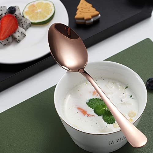 Image of aDai Premium 20 Piece Stainless Steel Cutlery Set | Floral Handle | Includes Spoon Fork Knife Teaspoon | Perfect for Corporate Gifting (Rose Gold)