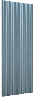 vidaXL 12x Roof Panels Building Roofing Material Profile Sheet Corrugated Metal Roofing Sheet Shed Roof Panel Powder-coated Steel Grey