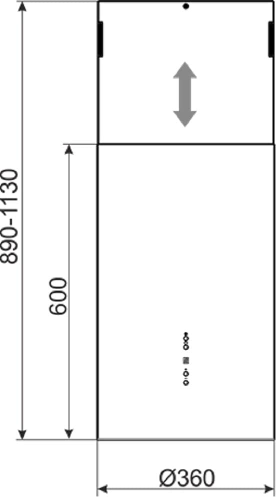 Gurari GCH I 385 36 IS Prime Insel Dunstabzugshaube 36 cm Edelstahl 1000m³/h LED Beleuchtung Randabsaugung