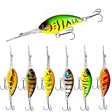 Wxbimksza 6-pcs 4.53in 0.62oz, Floating Crank Minnow Fishing Lure, Deep Diving Wobbler, Vibrating Rattle Bionic Hard Bait for Bass & Topmouth Culter, Fishing Tackle
