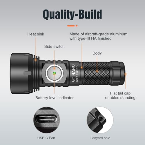LUMINTOP GT Mini lampe de poche porte-clés Nano 450 lumens Distance de faisceau 300 mètres Lampe torche compacte – vue 2