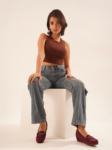 Image of JM LOOKS Women's Chain Loafers | Stylish & Comfortable Slip-On Flats for Women & Girls